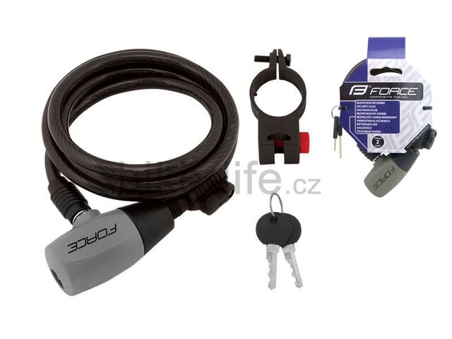 zámek spirál. 80cm/12mm +držák