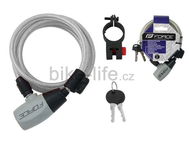 zámek spirál. 185cm/8mm+drBÍL