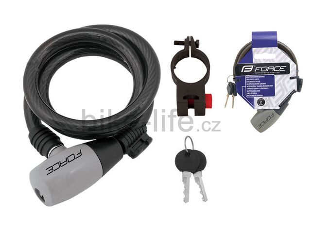 zámek spirál. 185cm/8mm +držák