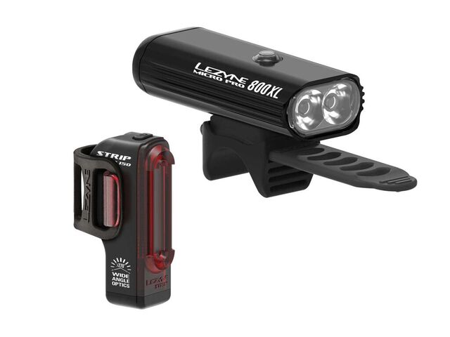 Lezyne MICRO PRO 800XL / STRIP PAIR BLACK / BLACK