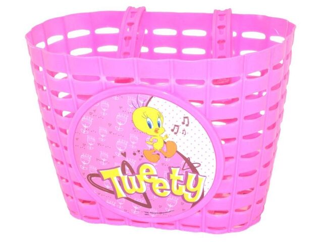 dětský koš na kolo plastový růžový TWEETY