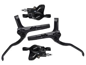 Brzda kotoučová SHIMANO MT200 černá př. a zad. komplet bez kotoučů / černé hadice)